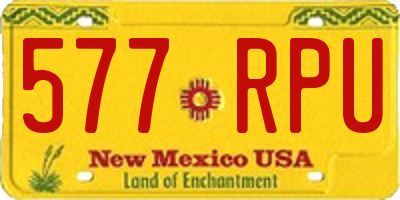 NM license plate 577RPU