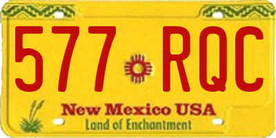 NM license plate 577RQC