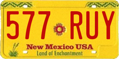 NM license plate 577RUY