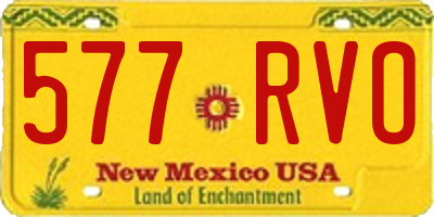 NM license plate 577RVO