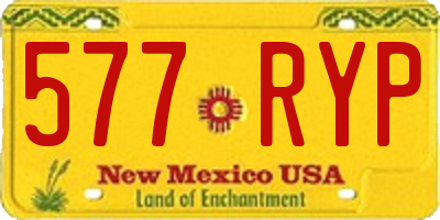 NM license plate 577RYP