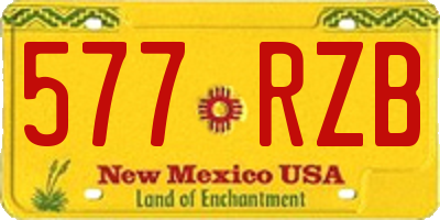 NM license plate 577RZB