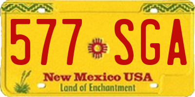 NM license plate 577SGA