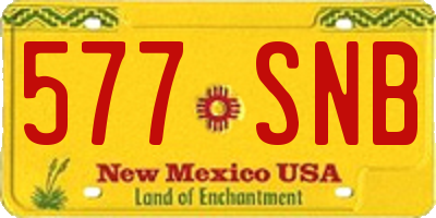 NM license plate 577SNB