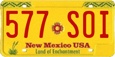 NM license plate 577SOI