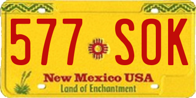 NM license plate 577SOK