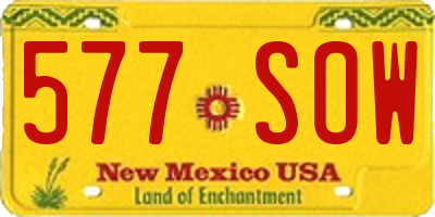 NM license plate 577SOW