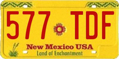 NM license plate 577TDF