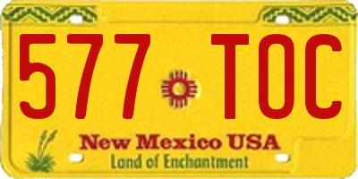 NM license plate 577TOC