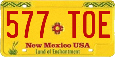 NM license plate 577TOE