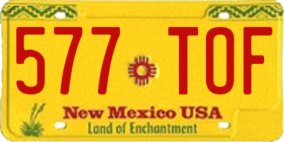 NM license plate 577TOF