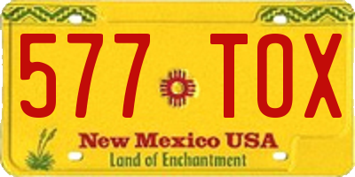 NM license plate 577TOX