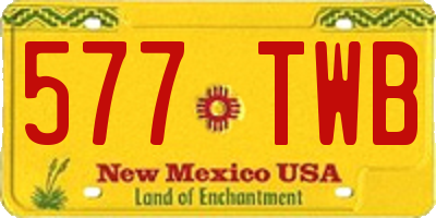 NM license plate 577TWB