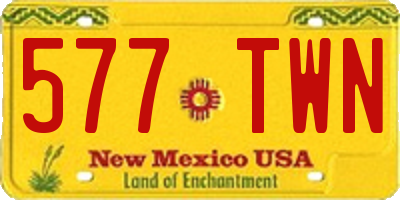 NM license plate 577TWN