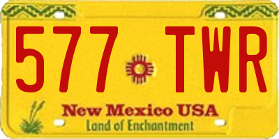 NM license plate 577TWR