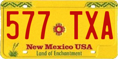 NM license plate 577TXA