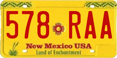 NM license plate 578RAA