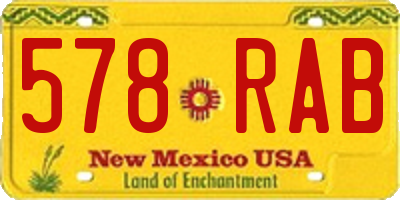 NM license plate 578RAB