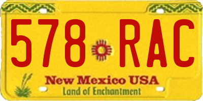 NM license plate 578RAC