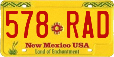 NM license plate 578RAD