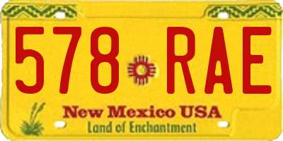 NM license plate 578RAE