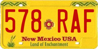 NM license plate 578RAF
