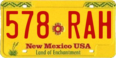 NM license plate 578RAH