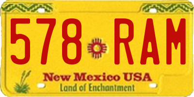 NM license plate 578RAM