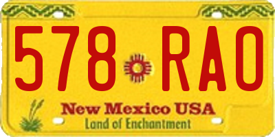 NM license plate 578RAO