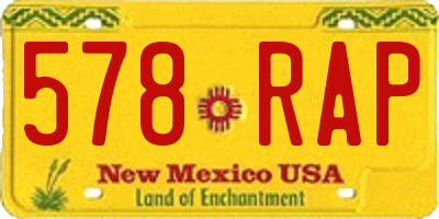 NM license plate 578RAP