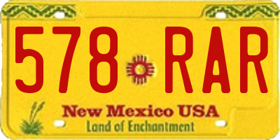 NM license plate 578RAR