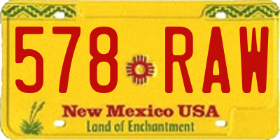 NM license plate 578RAW