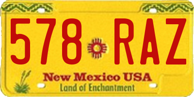 NM license plate 578RAZ