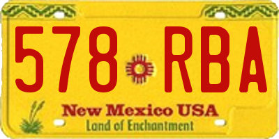 NM license plate 578RBA