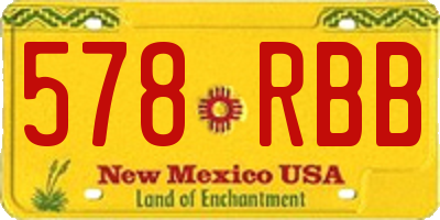 NM license plate 578RBB