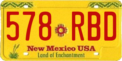 NM license plate 578RBD