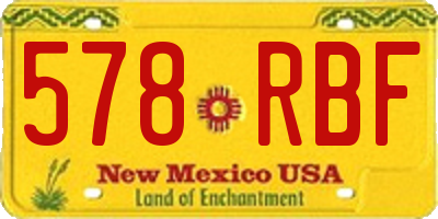 NM license plate 578RBF
