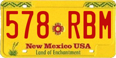 NM license plate 578RBM