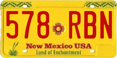 NM license plate 578RBN