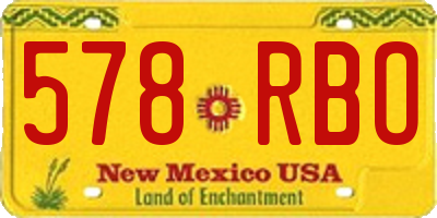 NM license plate 578RBO