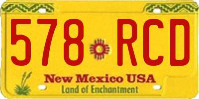 NM license plate 578RCD