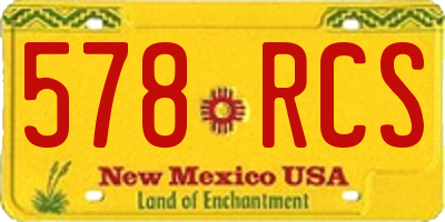 NM license plate 578RCS