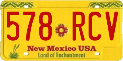 NM license plate 578RCV