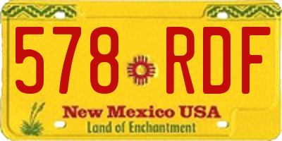 NM license plate 578RDF