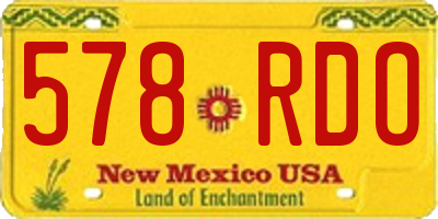 NM license plate 578RDO