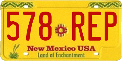NM license plate 578REP