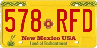 NM license plate 578RFD