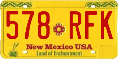 NM license plate 578RFK