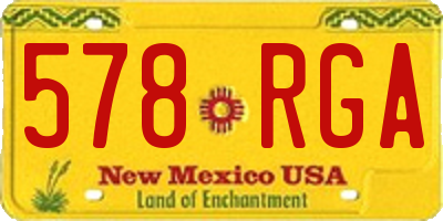 NM license plate 578RGA