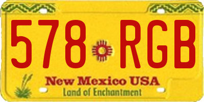 NM license plate 578RGB